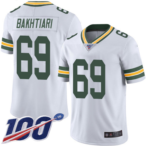 Green Bay Packers Limited White Men #69 Bakhtiari David Road Jersey Nike NFL 100th Season Vapor Untouchable->green bay packers->NFL Jersey